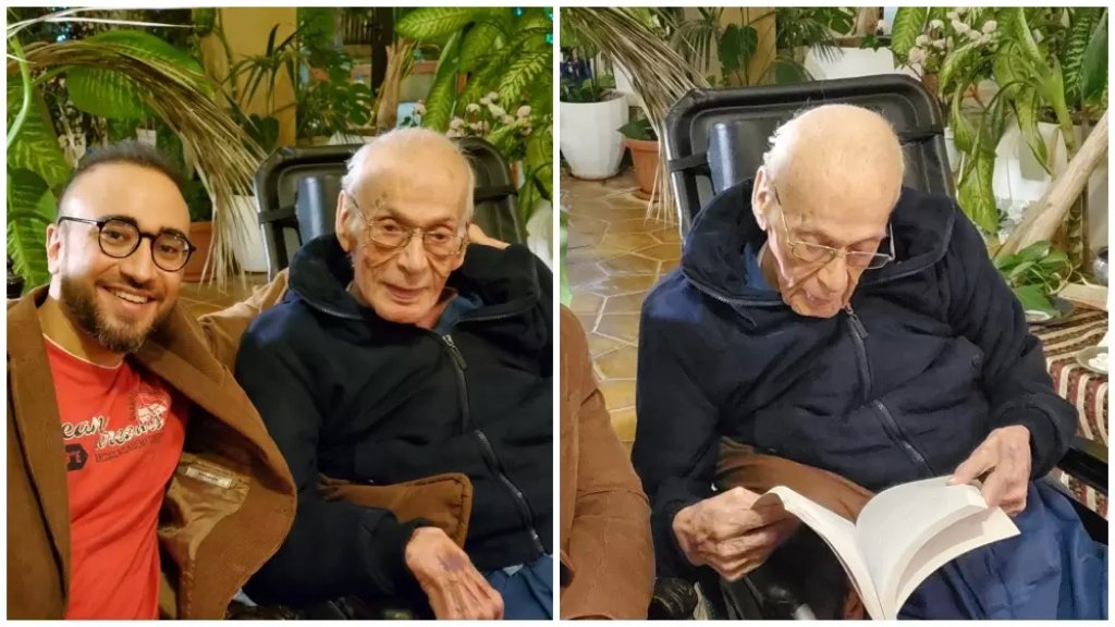 رداً على الشائعات المغرضة... صور جديدة للرئيس سليم الحص يقرأ ويضحك برفقة حفيده