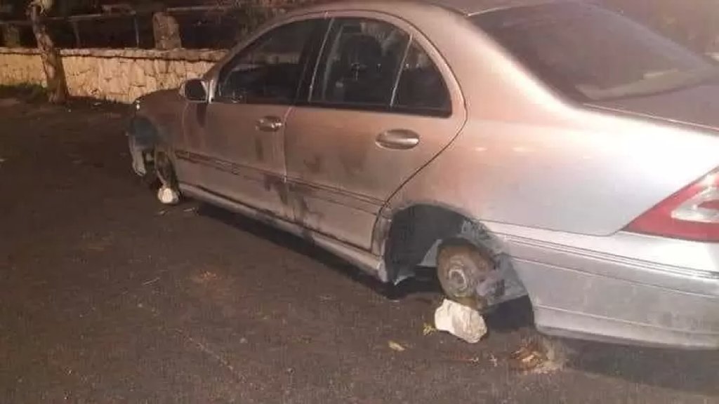 سرقة اطارات سيارة  في بلدة جرجوع