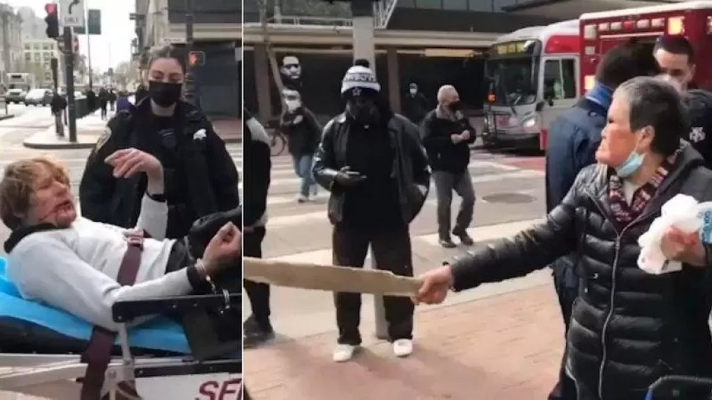 بالفيديو/ حاول الإعتداء عليها.. عجوز تضرب رجلًا هجم عليها فجأة في الشارع وترسله إلى المستشفى!