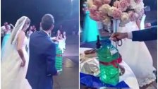 "غالون بنزين" هديّة لعروسين خلال حفل زفافهما!
