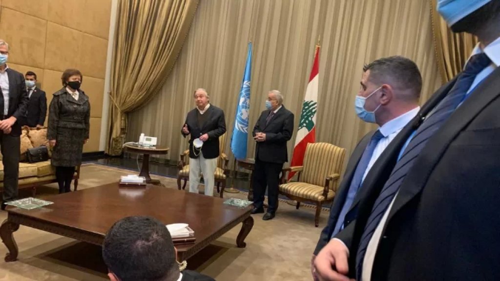  الأمين العام للأمم المتحدة من المطار: أنا اليوم هنا للتضامن مع لبنان ومع شعبه