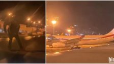 بالفيديو/ في مطار بيروت.. إزالة الجليد من على اجنحة الطائرات بالطرق البدائية!