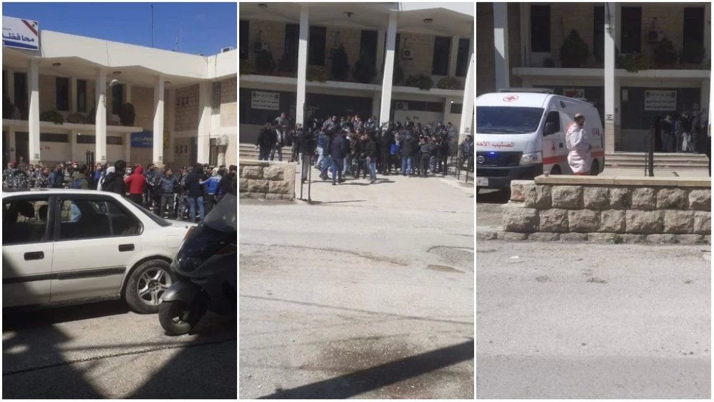 بالصور/ محاولة اقتحام سرايا حلبا وإصابات في صفوف المحتجين على انقطاع الكهرباء المستمر!