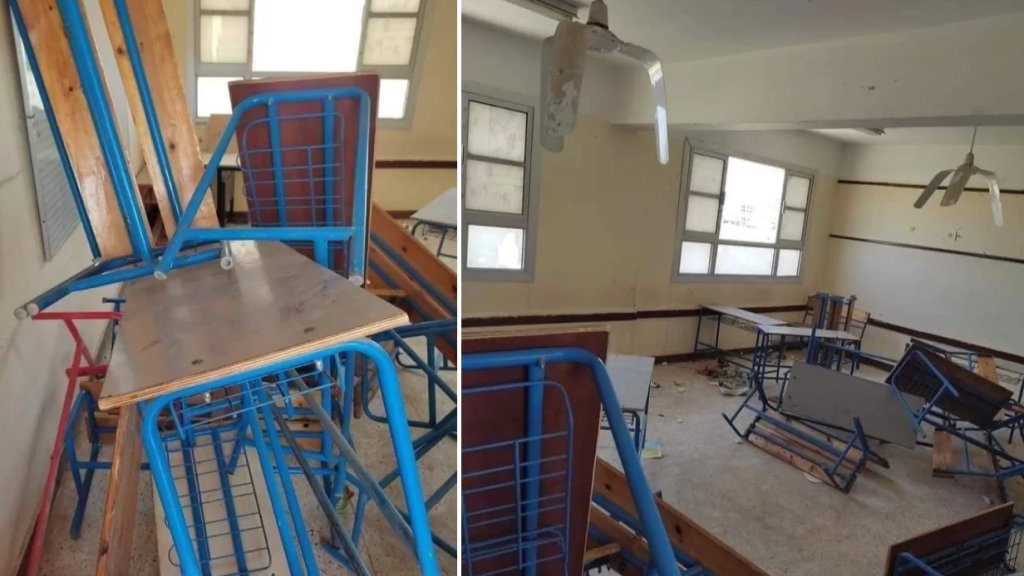 بالصور/ حادثة غريبة: طلّاب حطموا "الصف" بعد انتهاء الفصل الدراسي.. كسروا المقاعد والمراوح