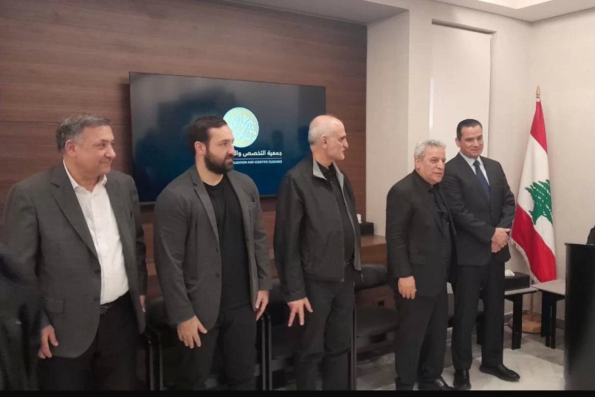 النائب فيصل الصايغ النائب الحاج علي حسن خليل الدكتور باسل بري نجل الرئيس نبيه بري