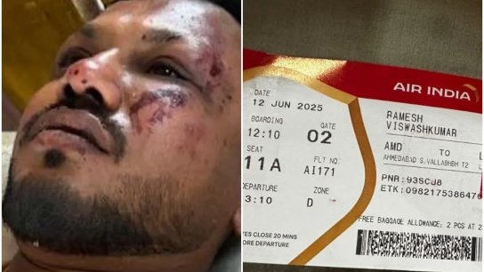بالفيديو/ راكب ينجو من حادث تحطم الطائرة الهندية المنكوبة!
