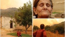 السورية زيزوف علي حديث مواقع التواصل.. رفضت ترك منزلها على الرغم من وصول النيران المشتعلة غرب سوريا إلى تخوم قريتها!