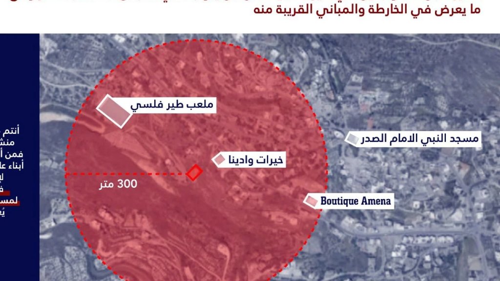 بالصور/ تهديد وانذار "اسرائيلي" باستهداف مبان في طير فلسيه وعيناتا