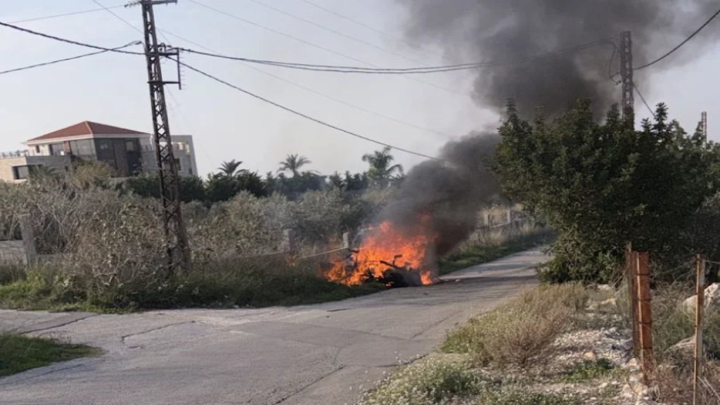 غارة من مسيرة إسرائيلية استهدفت سيارة في بلدة جويا