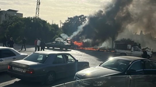 بالفيديو/ غارة من مسيرة إسرائيلية استهدفت سيارة بالقرب من مطعم العبدالله - مدينة صور